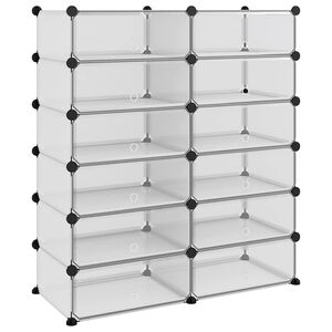 vidaXL Sapateira 94,5x36,5x106 cm PP transparente