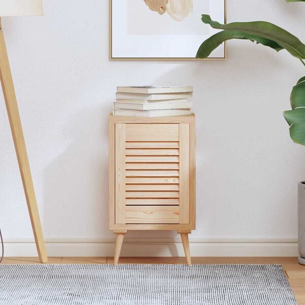 vidaXL Porta de arm&aacute;rio com design de persiana pinho maci&ccedil;o