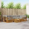 vidaXL Conjunto de Sof&aacute;s para Exterior 7 pcs Cinza Natural e Claro