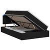 vidaXL Cama de Armazenamento LED com Colch&atilde;o Preto 120 x 200 cm Tecido