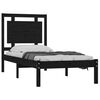 vidaXL Estrutura cama pequena solteiro 75x190 cm madeira maciça preto