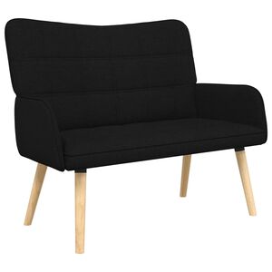 vidaXL Sof&aacute; para 2 Pessoas Preto 115 x 61 x 87 cm Tecido