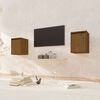 vidaXL Arm&aacute;rios de parede 2 pcs 30x30x40 cm pinho maci&ccedil;o castanho mel