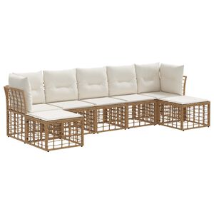 vidaXL Conjunto de Sof&aacute;s para Exterior Natural Poli&eacute;ster