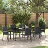 vidaXL Conjunto de Jantar para Jardim 7 pcs Preto