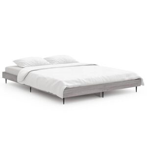 vidaXL Estrutura cama 140x190 cm derivados de madeira cinzento sonoma