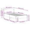 vidaXL Cama sem colch&atilde;o 75x190 cm madeira de pinho maci&ccedil;a