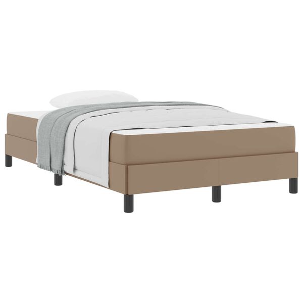 vidaXL Estrutura da Cama com colch&atilde;o Cappuccino 120 x 190 cm tecido