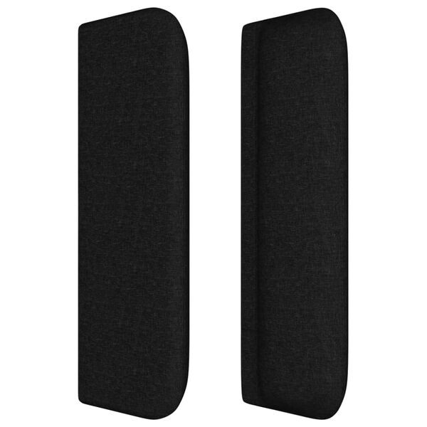 vidaXL Cabeceira de cama c/ abas tecido 93x16x78/88 cm preto