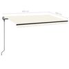 vidaXL Toldo retr&aacute;til autom&aacute;tico 450x300 cm cor creme