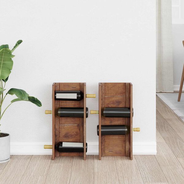 vidaXL Prateleira Castanho 24 x 13 x 54 cm Madeira de Mogno S&oacute;lida