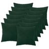 vidaXL Almofada com travesseiro HEERLEN 12 unid. Verde-Escuro Veludo
