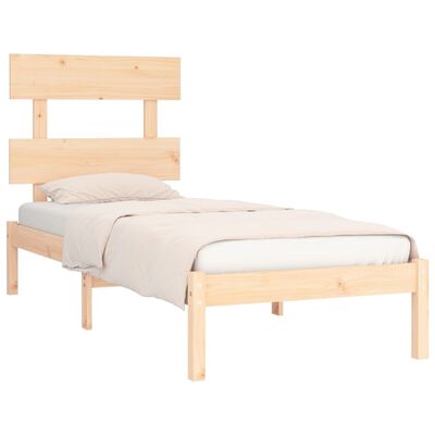 vidaXL Estrutura de cama solteiro 90x190 cm madeira maciça