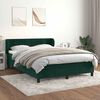 vidaXL Cama com molas/colch&atilde;o 140x190 cm veludo verde-escuro