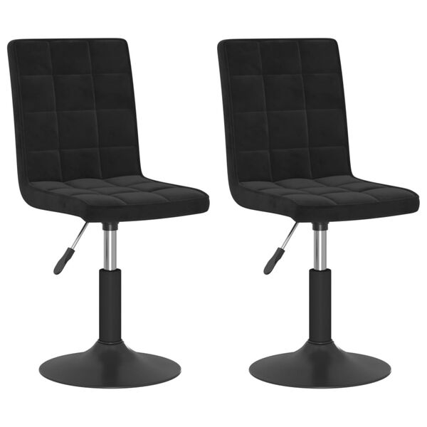 vidaXL Cadeiras de jantar girat&oacute;rias 2 pcs veludo preto