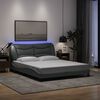 vidaXL Estrutura de cama com LED sem colch&atilde;o Hvar 160x200 cm tecido