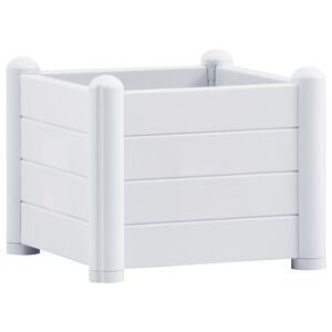 vidaXL Canteiro elevado para jardim PP 43x43x35 cm branco