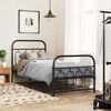 vidaXL Estrutura de cama com cabeceira e p&eacute;s 90x190 cm metal preto