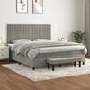 vidaXL Cama com molas/colch&atilde;o 180x200 cm veludo cinzento-claro
