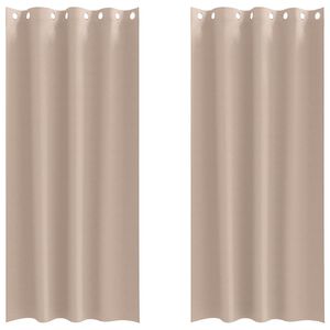 vidaXL Cortinas Blackout com Argolas 2 unid. Cinzento-acastanhado