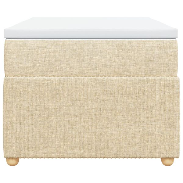 vidaXL Cama com molas/colch&atilde;o 100x200 cm tecido cor creme