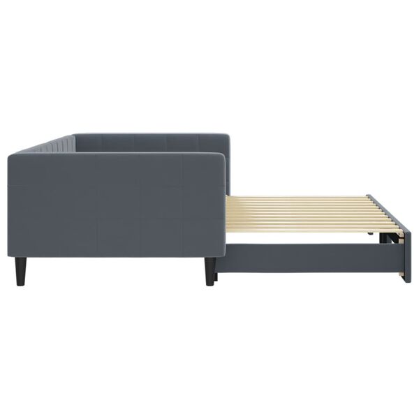 vidaXL Sof&aacute;-cama com gavet&atilde;o 100x200 cm veludo cinzento-escuro