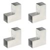 vidaXL Bases para poste em forma de L 4 pcs 81x81 mm metal galvanizado
