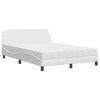 vidaXL Cama com colch&atilde;o Dover 140x190 cm couro artificial branco