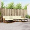 vidaXL Conjunto de Sof&aacute;s para Exterior 6 pcs Natural e Creme