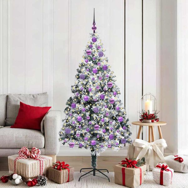vidaXL &Aacute;rvore de Natal Artificial Branco 180 cm PVC, A&ccedil;o e Pl&aacute;stico