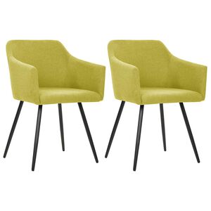 vidaXL Cadeiras de jantar 2 pcs tecido verde