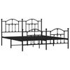 vidaXL Estrutura de cama com cabeceira e p&eacute;s 183x213 cm metal preto