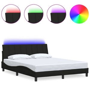 vidaXL Estrutura de cama sem colch&atilde;o Hanko 160x200 cm tecido preto