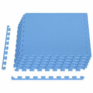 vidaXL Tapetes de ch&atilde;o 6 pcs 2,16 ㎡ espuma de EVA azul