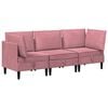 vidaXL Conjunto de M&oacute;veis para Sala de Estar 3 pcs Rosa Veludo