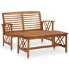 vidaXL 2 pcs conjunto lounge de jardim c/ almofad&otilde;es ac&aacute;cia maci&ccedil;a