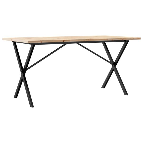 vidaXL Mesa de jantar estrutura em X 160x80x75,5cm pinho/a&ccedil;o