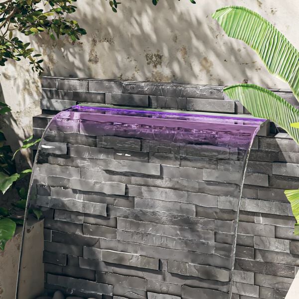 vidaXL Cascata com LEDs RGB 108 cm a&ccedil;o inoxid&aacute;vel