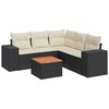 vidaXL 6 pcs conjunto sof&aacute;s de jardim c/ almofad&otilde;es vime PE preto