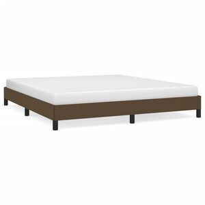 vidaXL Estrutura de cama sem colch&atilde;o 160x200 cm tecido castanho-escuro