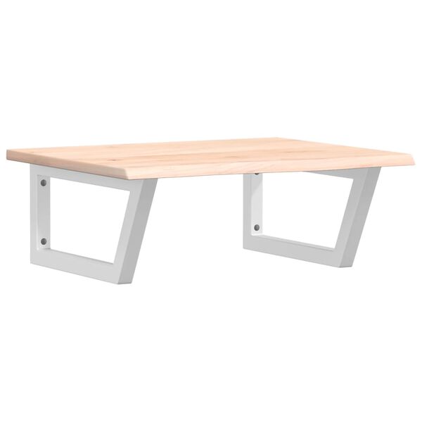 vidaXL Prateleira de parede p/ lavat&oacute;rio a&ccedil;o/madeira carvalho maci&ccedil;a