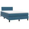 vidaXL Cama box spring c/ colch&atilde;o e LED 120x210 cm veludo azul-escuro