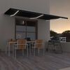 vidaXL Toldo retr&aacute;til manual com LED 600x300 cm antracite
