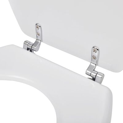 vidaXL Assento de sanita com tampa design simples MDF branco
