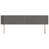 vidaXL Cabeceira de cama c/ abas couro artificial 203x16x78/88cm cinza