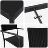 vidaXL Conjunto de Jantar para Jardim com almofada 3 pcs Preto vime PE
