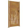 vidaXL Port&atilde;o de jardim 100x175 cm em a&ccedil;o corten com design de grama