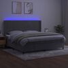 vidaXL Cama box spring c/ colch&atilde;o/LED 200x200 cm veludo cinzento-claro