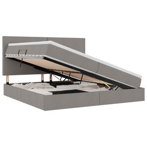 vidaXL Cama com arruma&ccedil;&atilde;o e colch&atilde;o Cinzento-acastanhado 200 x 200 cm