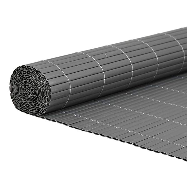 vidaXL Cerca de jardim dupla face cinzento 1,8x3 m PVC